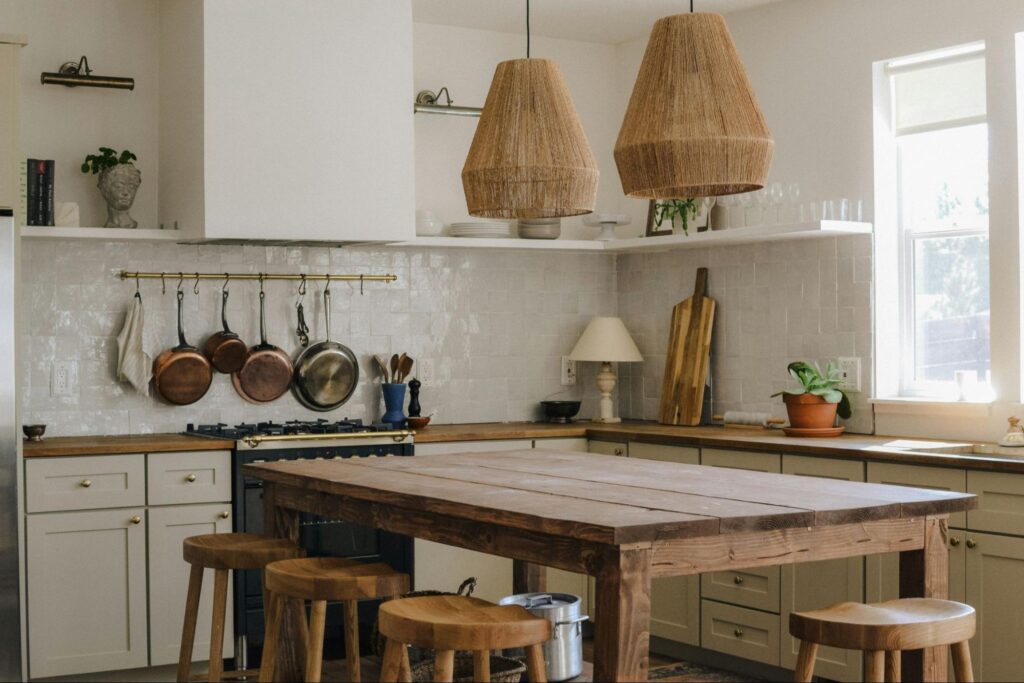 Cottage kitchen style with a vintage table and chairs.