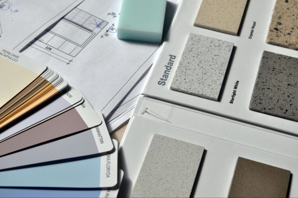 Design palettes for colors and countertops