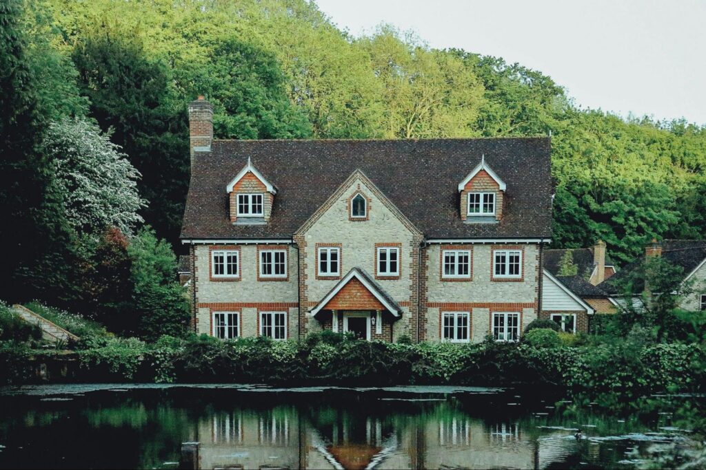 Beautiful old house on a lake