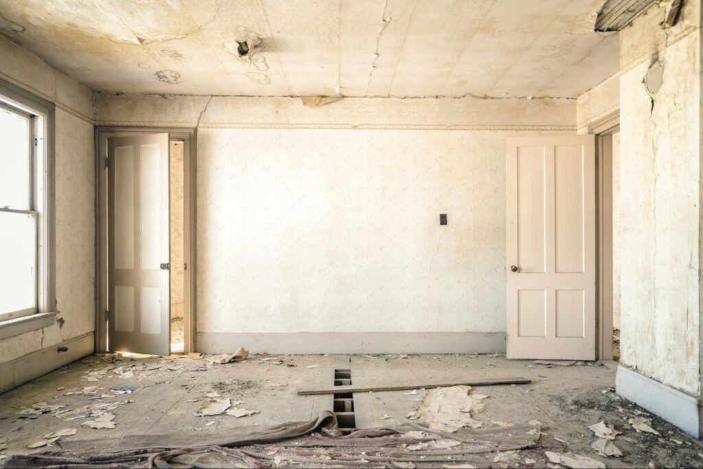 Empty room during a renovation