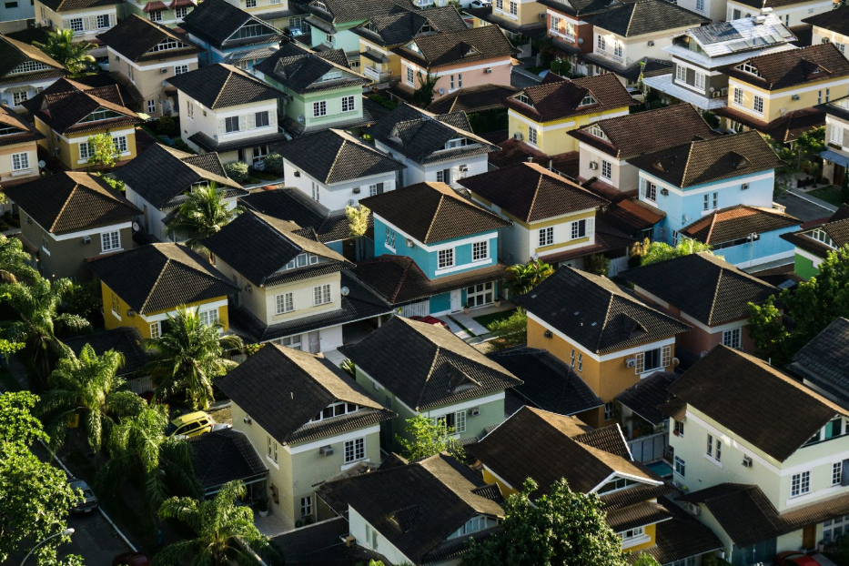 Different houses from above