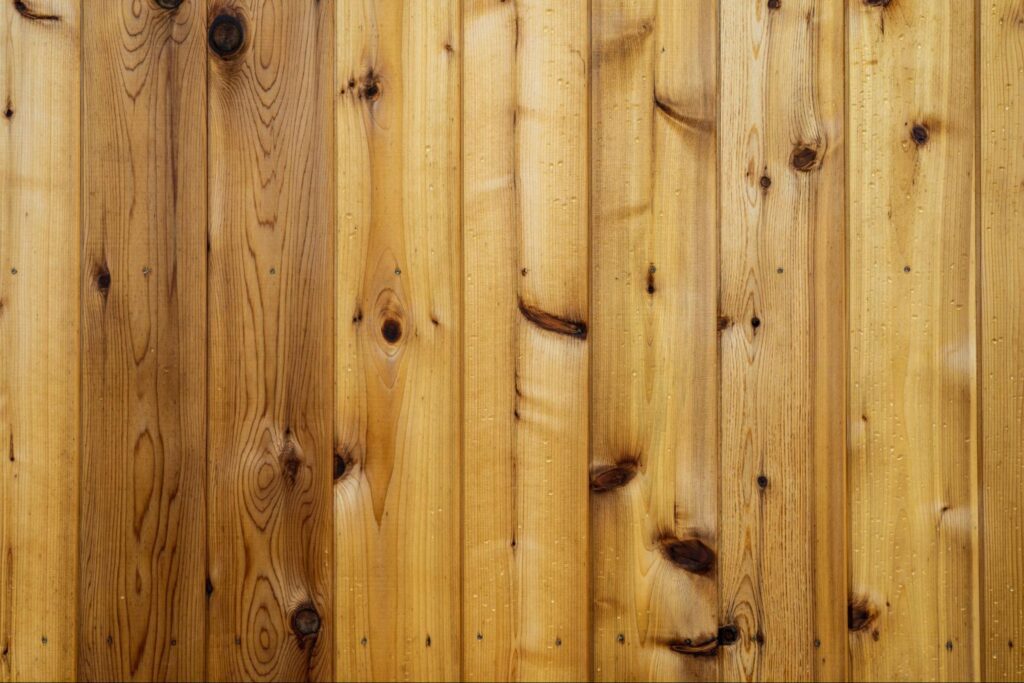 Closeup of wood wall panels