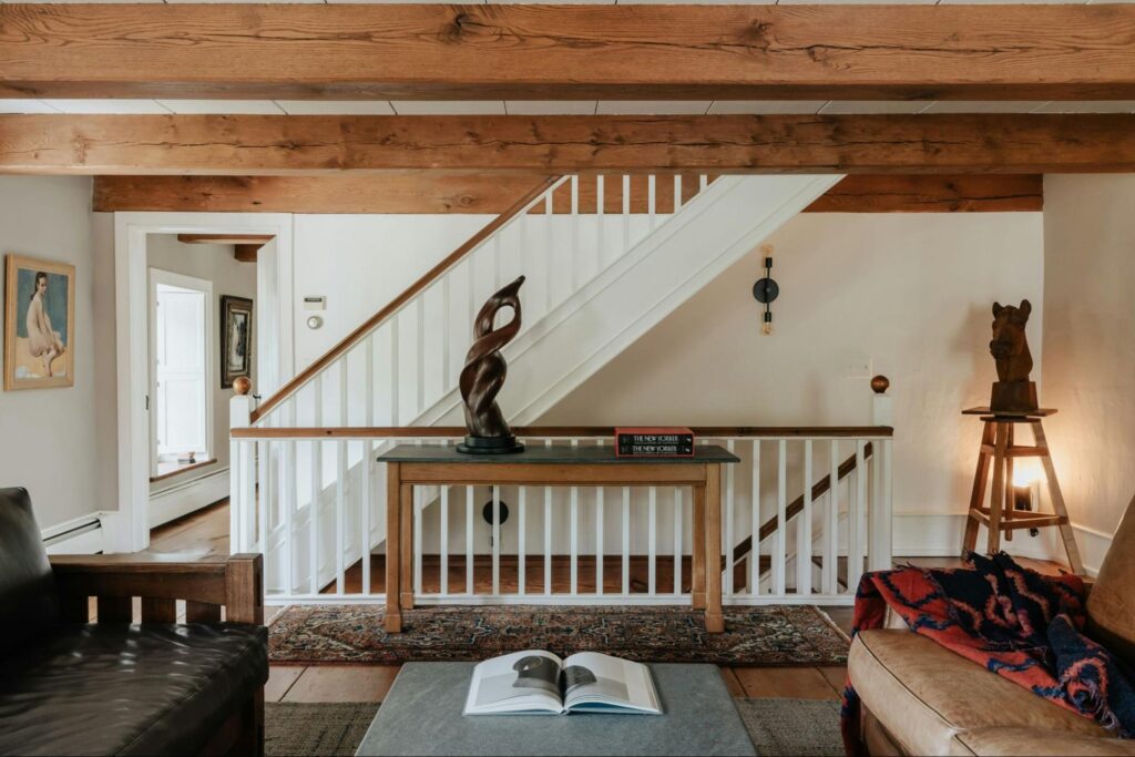 Interior shot of a classical home with visible staircase